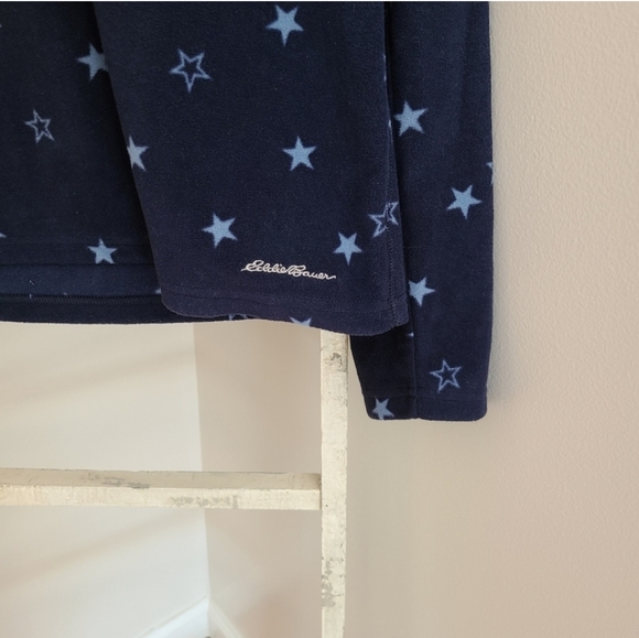 Eddie Bauer Medium star print quarter zip fleece pullover - Picture 3 of 5